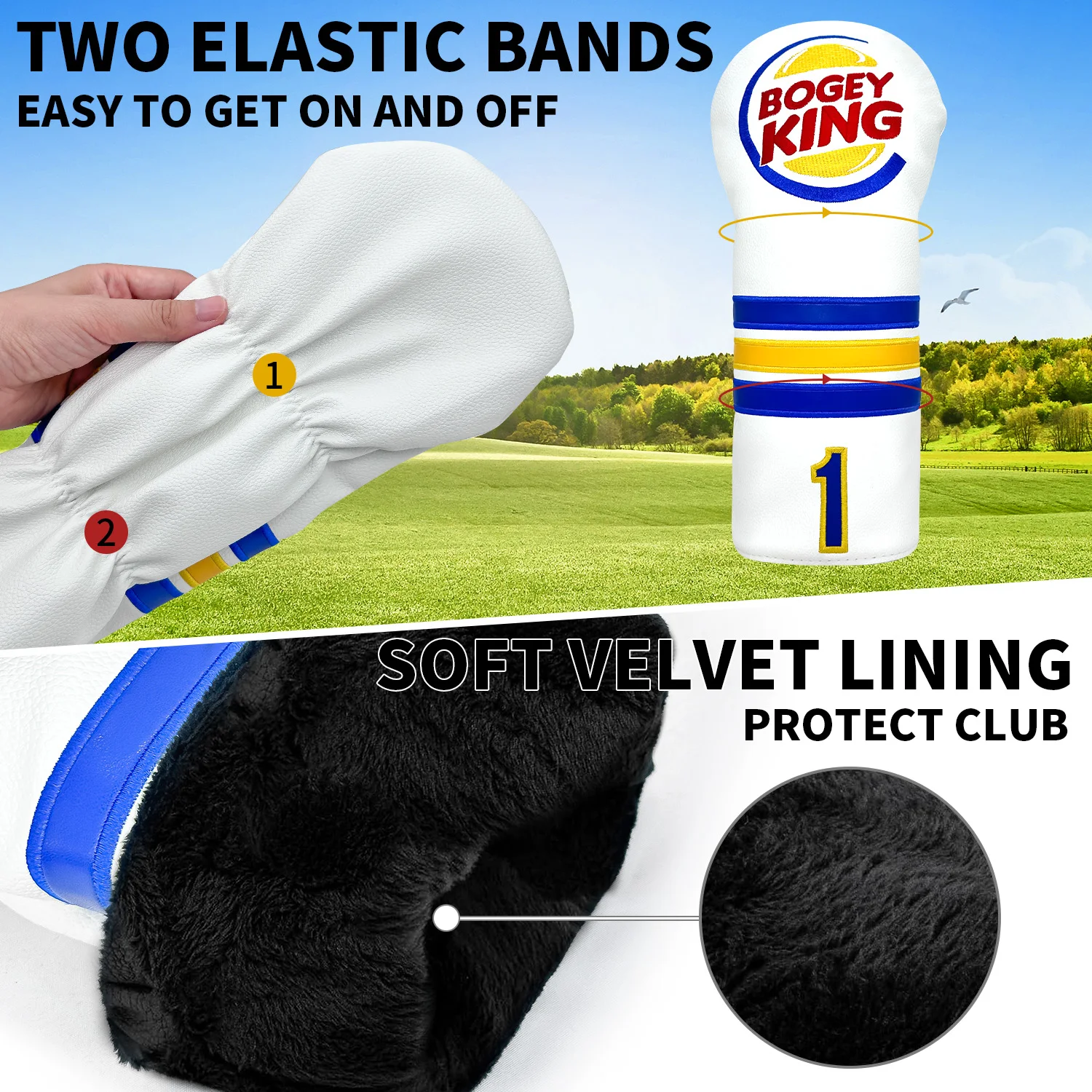 White Golf Club Head Cover Fas - đánh giá và giá Golf Driver