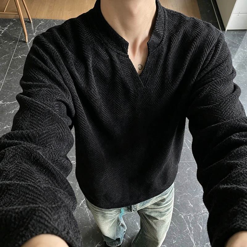 Mens Notched V Neck Long Sleev - đánh giá và giá Golf Tees